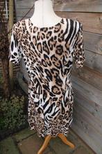 Overslagjurk creme/ bruin Magna leopard mt 48/50 Vaste prijs, Kleding | Dames, Bruin, Maat 46/48 (XL) of groter, Ophalen of Verzenden