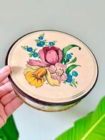Vintage bloemen blik bloementjes opbergdoos, Ophalen of Verzenden, Gebruikt, Overige