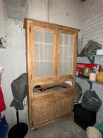Houten kast met glazen deuren, Antiek en Kunst, Antiek | Meubels | Kasten, Ophalen