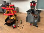 Playmobil Piratenschip & Kasteel, Kinderen en Baby's, Speelgoed | Playmobil, Ophalen of Verzenden, Gebruikt, Complete set
