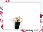 Verfijnde Antieke ring met fonkelende saffier en diamanten, Ophalen of Verzenden, Met edelsteen, Dame, Goud