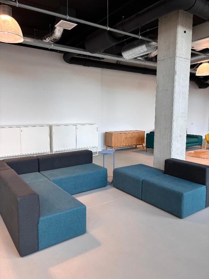 ÖRN Furniture Rubix Modulaire Bank 5-Delig Blauw-Grijs, Huis en Inrichting, Banken | Bankstellen, Zo goed als nieuw, Hoekbank