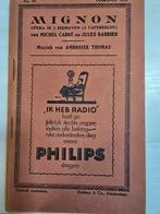 Mignon Opera Folder Philips 1928, Ophalen of Verzenden, Gelezen, Michel Carré & Jules Barbier, Folder