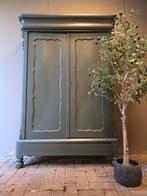 Groene biedermeier meidenkast kledingkast, Ophalen of Verzenden