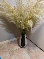 Vaas met decoratieve pluimen, Huis en Inrichting, Woonaccessoires | Vazen, Ophalen, Overige materialen, 50 tot 75 cm, Wit