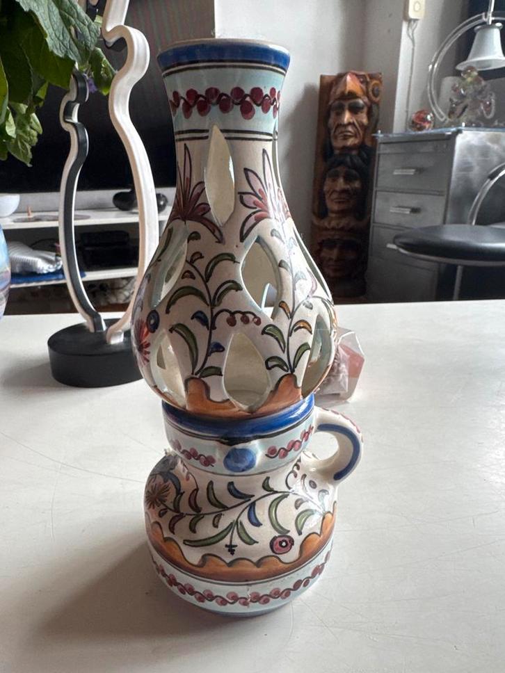 Decoratieve Kaarsenhouder Aardewerk, Huis en Inrichting, Woonaccessoires | Vazen, Gebruikt, Overige kleuren, Minder dan 50 cm