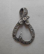 Zilveren vintage hanger met markasiet nr.969, Verzenden, Zo goed als nieuw, Zilver, Zilver