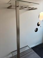 Stijlvolle Staande Kapstok met Glas en Metaal, kaptsok Vito, Ophalen, Staande kapstok, 150 tot 200 cm, Glas