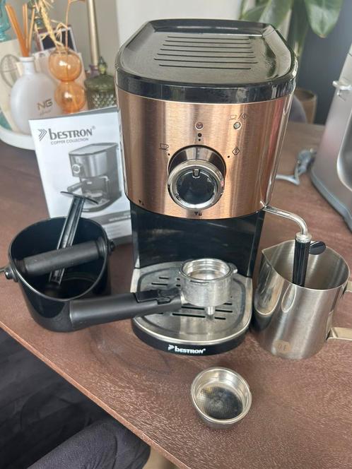 Bestron AES1000CO koper handmatige espresso/pistonmachine, Witgoed en Apparatuur, Koffiezetapparaten, Zo goed als nieuw, Gemalen koffie