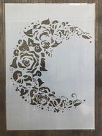 Maan rozen stencil van plastic a4 sjabloon roos, Verburgt Vintage, Overige typen, Nieuw, Ophalen of Verzenden