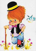 Tk63 ongelopen ansichtkaart jongen met hoed en wandelstok, Verzamelen, Ophalen of Verzenden, 1960 tot 1980, Ongelopen, Kinderen