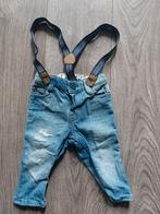 Stoere Vintage Look Jeans met Afneembare Bretels (Maat 74), Gebruikt, Ophalen of Verzenden, Jongetje, Broekje