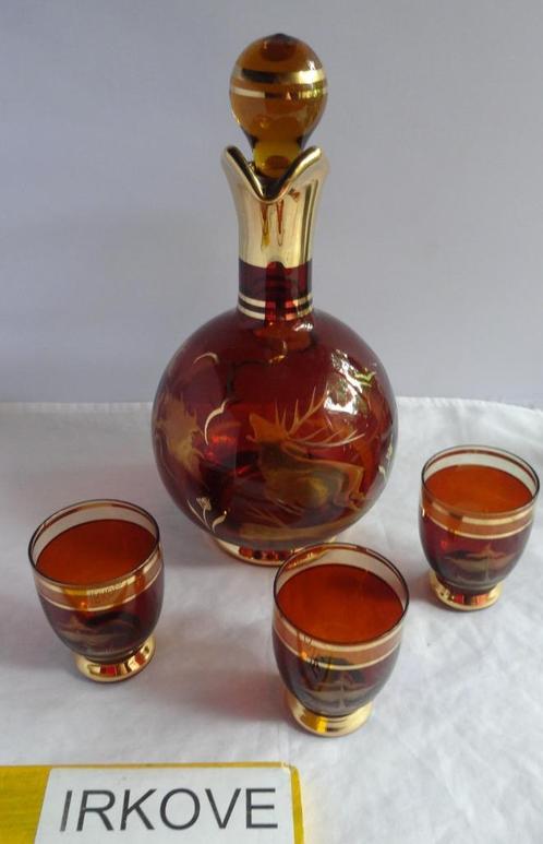 LIKEURSET MET GOUD * Mooi Gegraveerd *, Antiek en Kunst, Antiek | Glas en Kristal, Verzenden