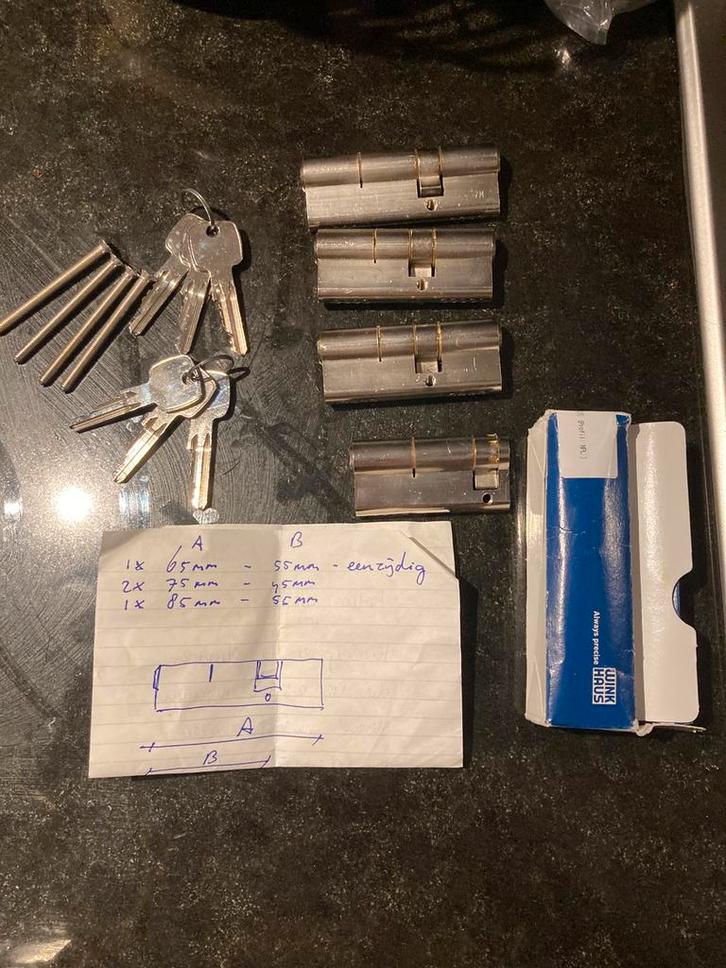 Cilinderset gelijksluitend Winkhaus, Doe-het-zelf en Verbouw, Hang- en Sluitwerk, Nieuw, Slot, Ophalen