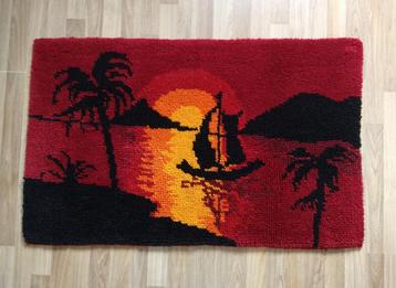 Vintage retro smyrna wandkleed vloerkleed kleed handgeknoopt beschikbaar voor biedingen
