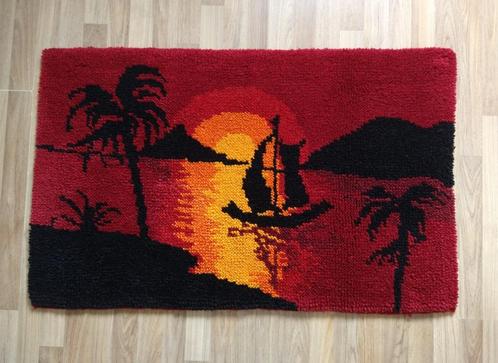 Vintage retro smyrna wandkleed vloerkleed kleed handgeknoopt, Huis en Inrichting, Stoffering | Tapijten en Kleden, Zo goed als nieuw