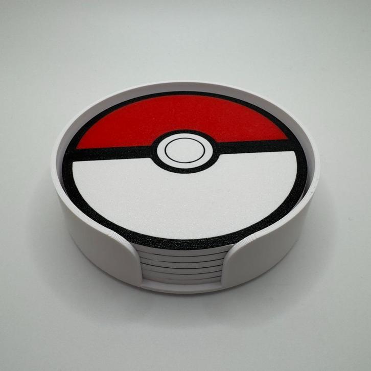 Pokébal onderzetters met houder, hittebestendig, Pokemon, Huis en Inrichting, Woonaccessoires | Onderzetters, Nieuw, Glas of Kopje