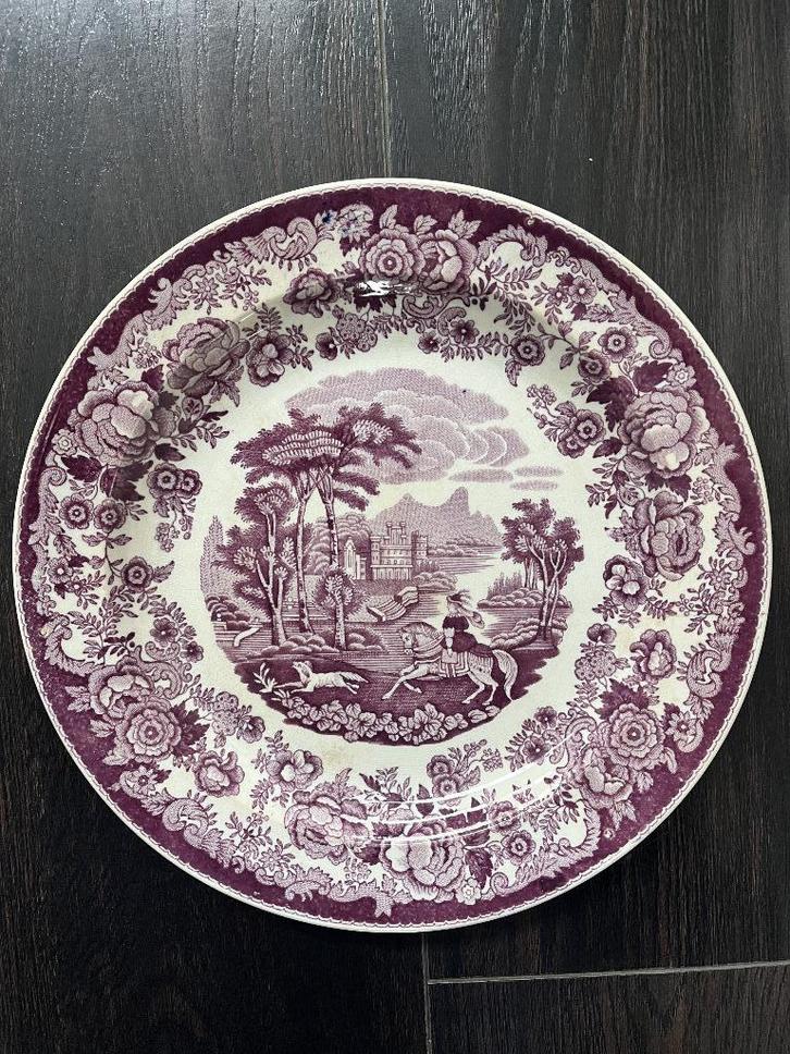 Amazone Bord, Petrus Regoiut, Landschap, Paars, Oud., Antiek en Kunst, Antiek | Wandborden en Tegels, Ophalen of Verzenden