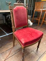 Antieke rode stoel, Antiek en Kunst, Antiek | Meubels | Stoelen en Banken, Ophalen