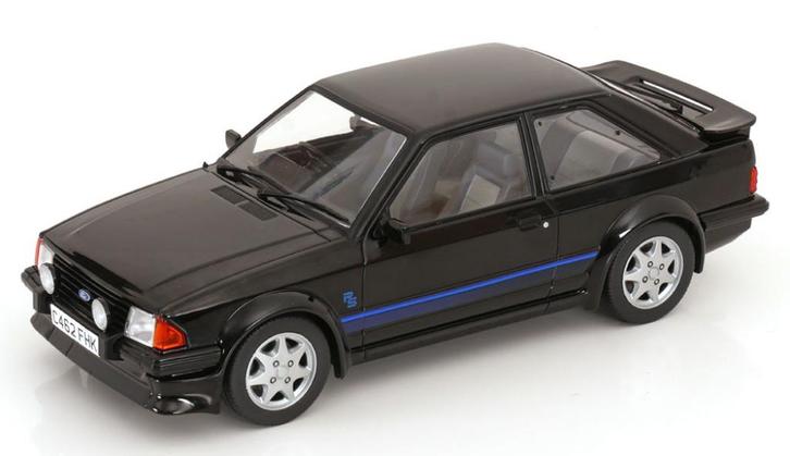 Jsn MCG 1:18 Ford Escort MK III RS Turbo 1985 zwart, Hobby en Vrije tijd, Modelauto's | 1:18, Nieuw, Auto, Overige merken, Ophalen of Verzenden
