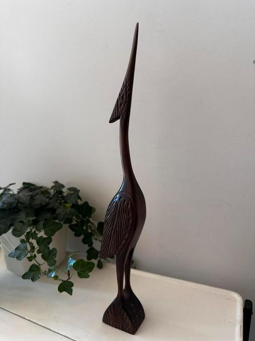 Mis Cemtiry houten kraanvogel, Antiek en Kunst, Kunst | Beelden en Houtsnijwerken, Ophalen of Verzenden