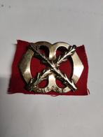 Oud koperen baretembleem CHASSÉ, Verzamelen, Militaria | Algemeen, Ophalen of Verzenden, Landmacht, Nederland, Embleem of Badge