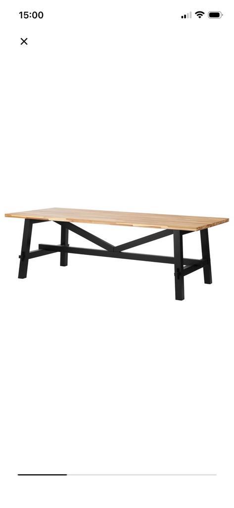 Ikea Skogsta eettafel 160 cm., Huis en Inrichting, Tafels | Eettafels, Gebruikt, 50 tot 100 cm, 150 tot 200 cm, Rechthoekig, Overige houtsoorten