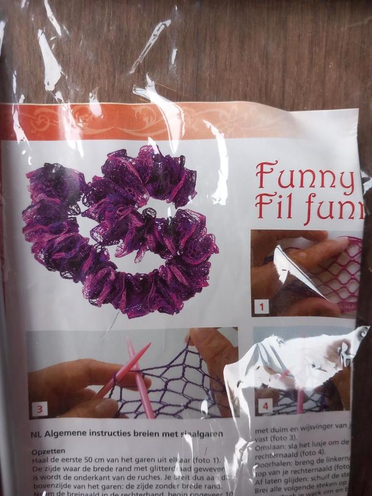 Wokkel Sjaal Breipakket - Funny Fil Funny Garen, Hobby en Vrije tijd, Breien en Haken, Nieuw, Breien, Wol of Garen, Ophalen of Verzenden