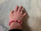 Roze kralen armband, Kunststof of Plastic, Ophalen of Verzenden, Zo goed als nieuw, Roze