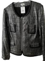 NIEUW SCARVA jasje lurex tweed 44 zwart zilver was 250 euro!, Verzenden, Scarva, Zwart, Maat 42/44 (L)