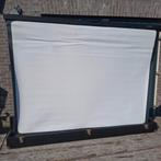 Projectiescherm tafel antiek uitklapbaar in koffer, Ophalen of Verzenden, Gebruikt