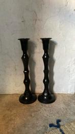 Zwart metalen kandelaars 61 cm hoog, Ophalen, Overige materialen