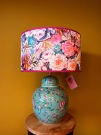 Turquoise vaaslamp, Ophalen of Verzenden, Nieuw, Stof, Minder dan 50 cm