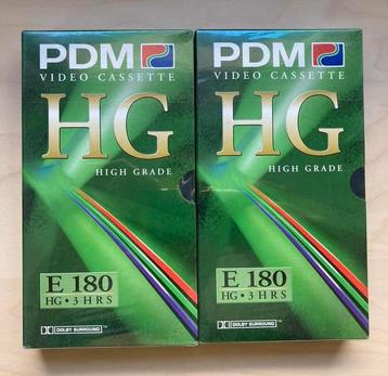 2x Nieuwe PDM HG E 180 VHS Cassettes beschikbaar voor biedingen