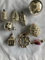 Oude kerst versiering huisje dennenboom ballen, Diversen, Ophalen of Verzenden, Gebruikt