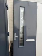 Hardhouten Buitendeur met Glas, Ophalen, Overige materialen, Gebruikt, Slot