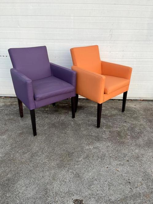5 stuks luxe eetkamer stoelen fauteuils paars oranje nieuw, Huis en Inrichting, Stoelen, Zo goed als nieuw, Vijf, Zes of meer stoelen
