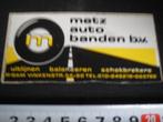 sticker Rotterdam METZ Auto banden bv Vinkenstraat 54-60, Ophalen, Zo goed als nieuw, Bedrijf of Vereniging