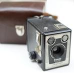 Brownie Six-20 Model D (with Flash contacts) en leren tas, Ophalen of Verzenden, Compact, Overige Merken