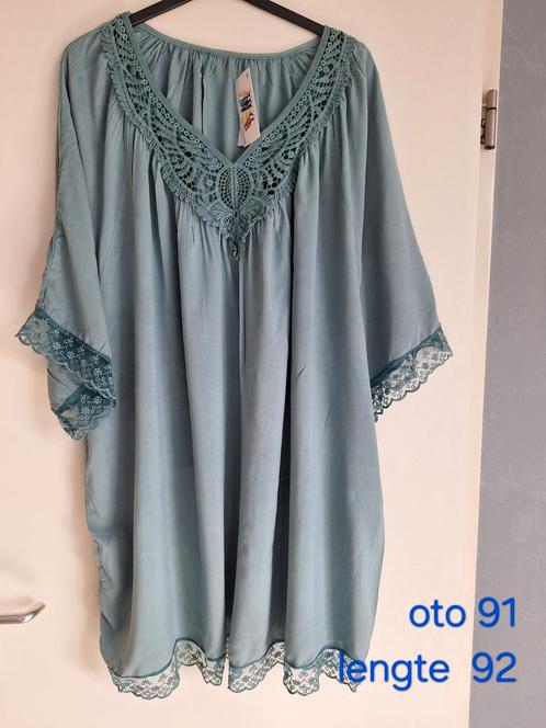 nieuw blauw/groen tuniek maat 48/59, Kleding | Dames, Grote Maten, Nieuw, Blouse of Tuniek, Blauw, Ophalen of Verzenden