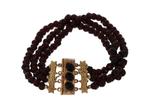 Granaat antieke fraaie 3-strengs armband 14k gouden slot, Sieraden, Tassen en Uiterlijk, Antieke sieraden, Verzenden, Goud, Armband