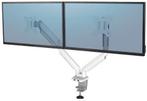 Fellowes Platinum Wit | Dual monitorarm | Gasveer | tot 32”, Ophalen, Zo goed als nieuw