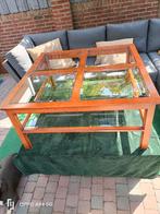 Klassieke salontafel met glas, Ophalen of Verzenden