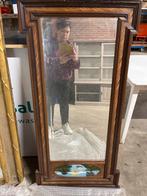 Antieke Spiegel met Houten Frame, Gebruikt, Ophalen of Verzenden, 150 tot 200 cm, Rechthoekig