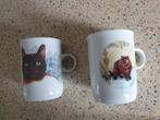 Twee leuke espresso kopjes met kattenprint!, Huis en Inrichting, Keuken | Servies, Ophalen of Verzenden, Gebruikt, Overige stijlen