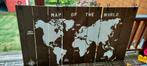 Map of the world houten wanddecoratie in 3 panelen, Huis en Inrichting, Ophalen, Gebruikt