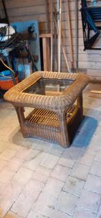 Vintage rotan tafeltje, Tuin en Terras, Tuintafels, Gebruikt, Ophalen