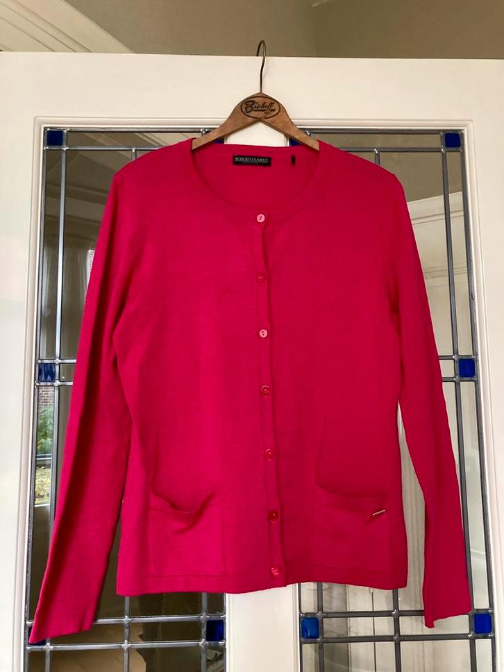 Vest merk Roberto Sarto mt 38 Fuchsia roze ronde hals knopen, Kleding | Dames, Blouses en Tunieken, Nieuw, Maat 38/40 (M), Roze