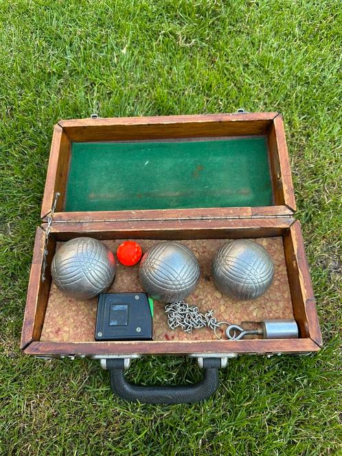 Wedstrijd Jeu de Boules ballen in kistje, set van 3 +, Hobby en Vrije tijd, Gezelschapsspellen | Overige, Gebruikt, Een of twee spelers