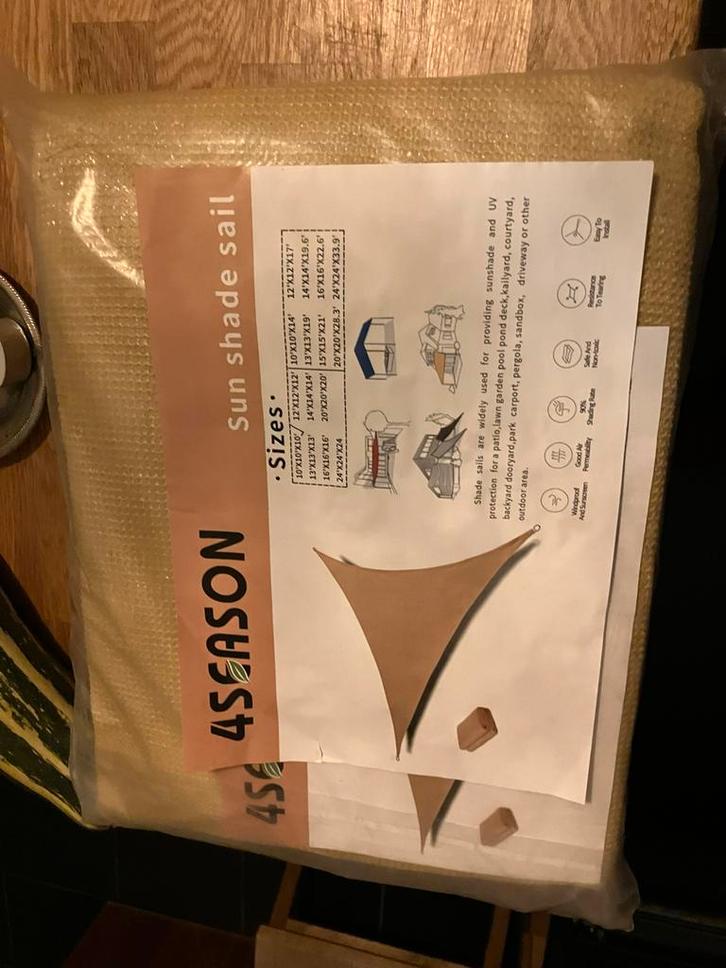 Nieuw Schaduwdoek 4x4x5.8m, Tuin en Terras, Schaduwdoeken, Nieuw, Ophalen of Verzenden